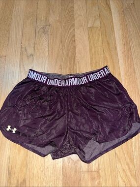 Under Armour Women's Burgundy Mesh Athletic Shorts